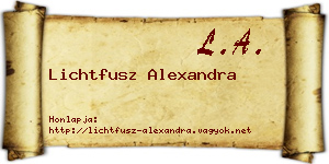 Lichtfusz Alexandra névjegykártya